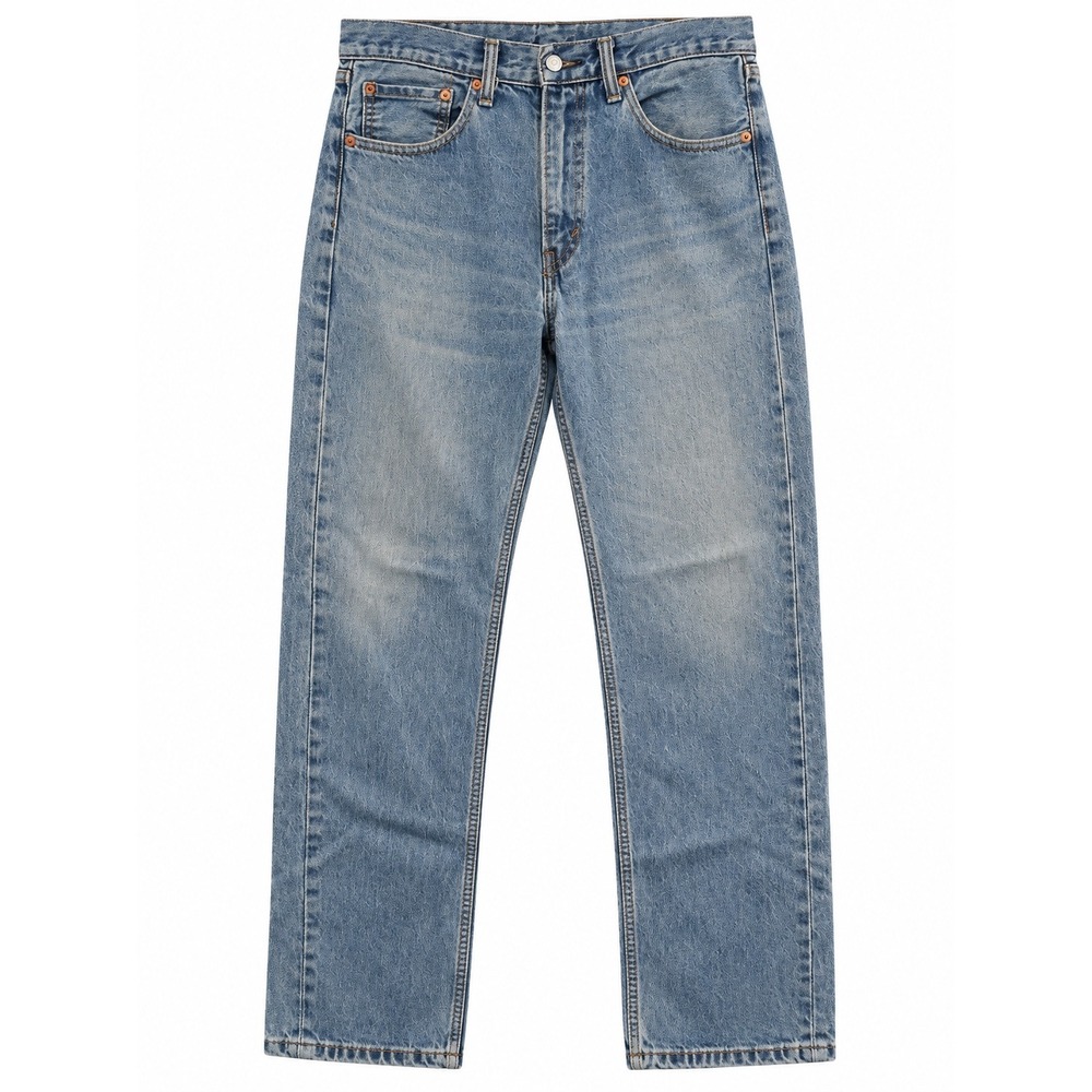 Levi's 505 Regular Fit Straight Leg Jeans Men's 32x32 Medium Wash Blue Denim Y2K